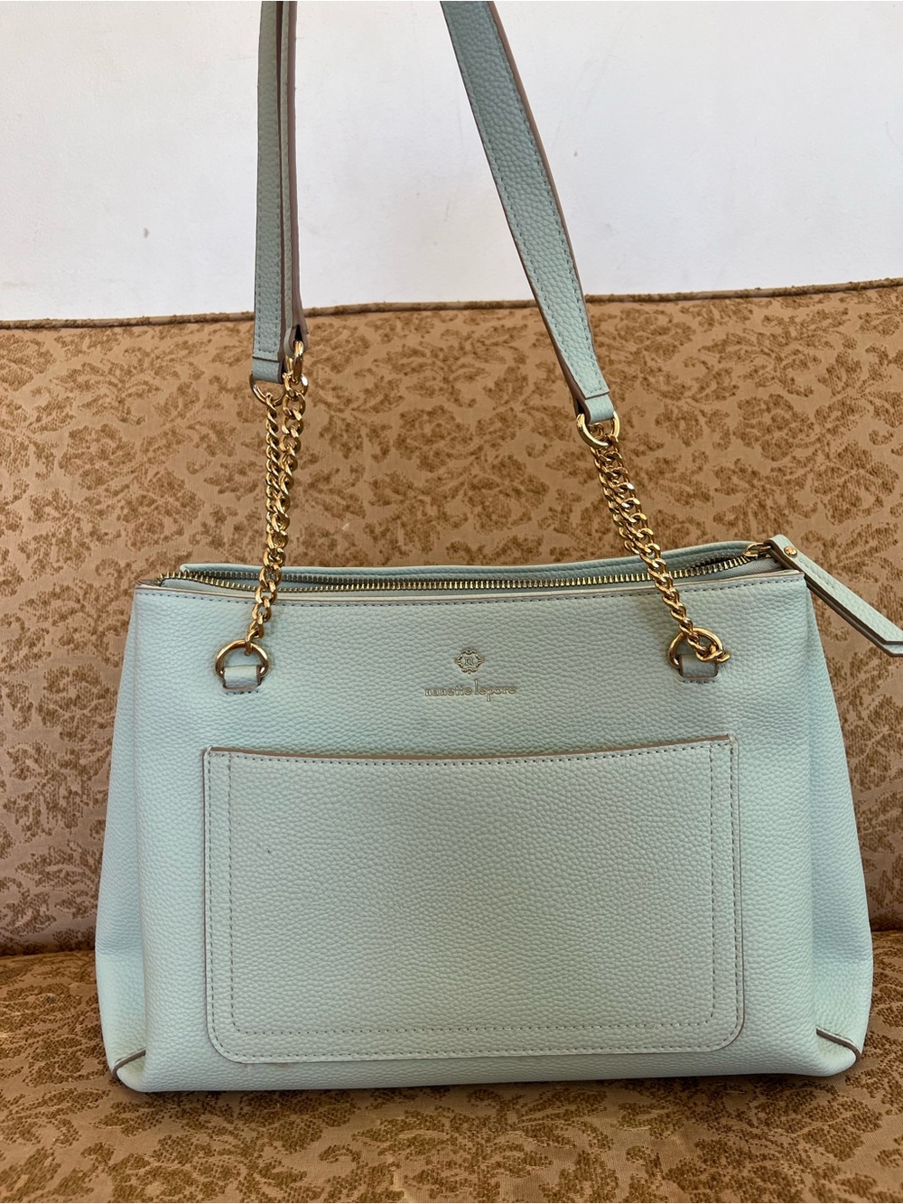 Nanette Lepore light blue chain shoulder bag / satchel EUC